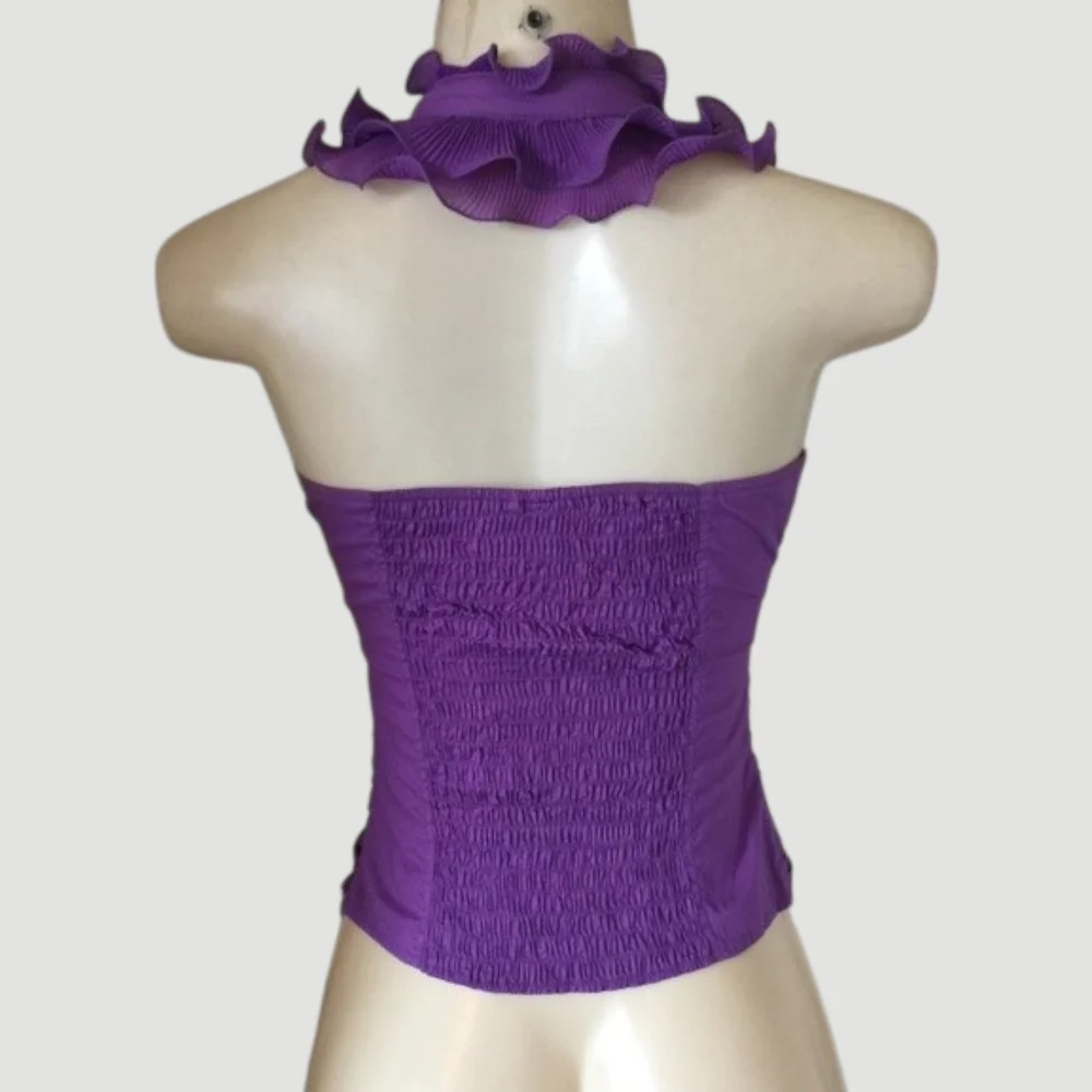 Y2k Purple Ruffle Halter Neck Top 💜 - Picture 5 of 8